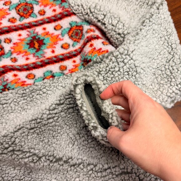 Simply Southern Sherpa 1/4 Zip Pullover Sweater XL Turtle Print - Picture 6 of 8